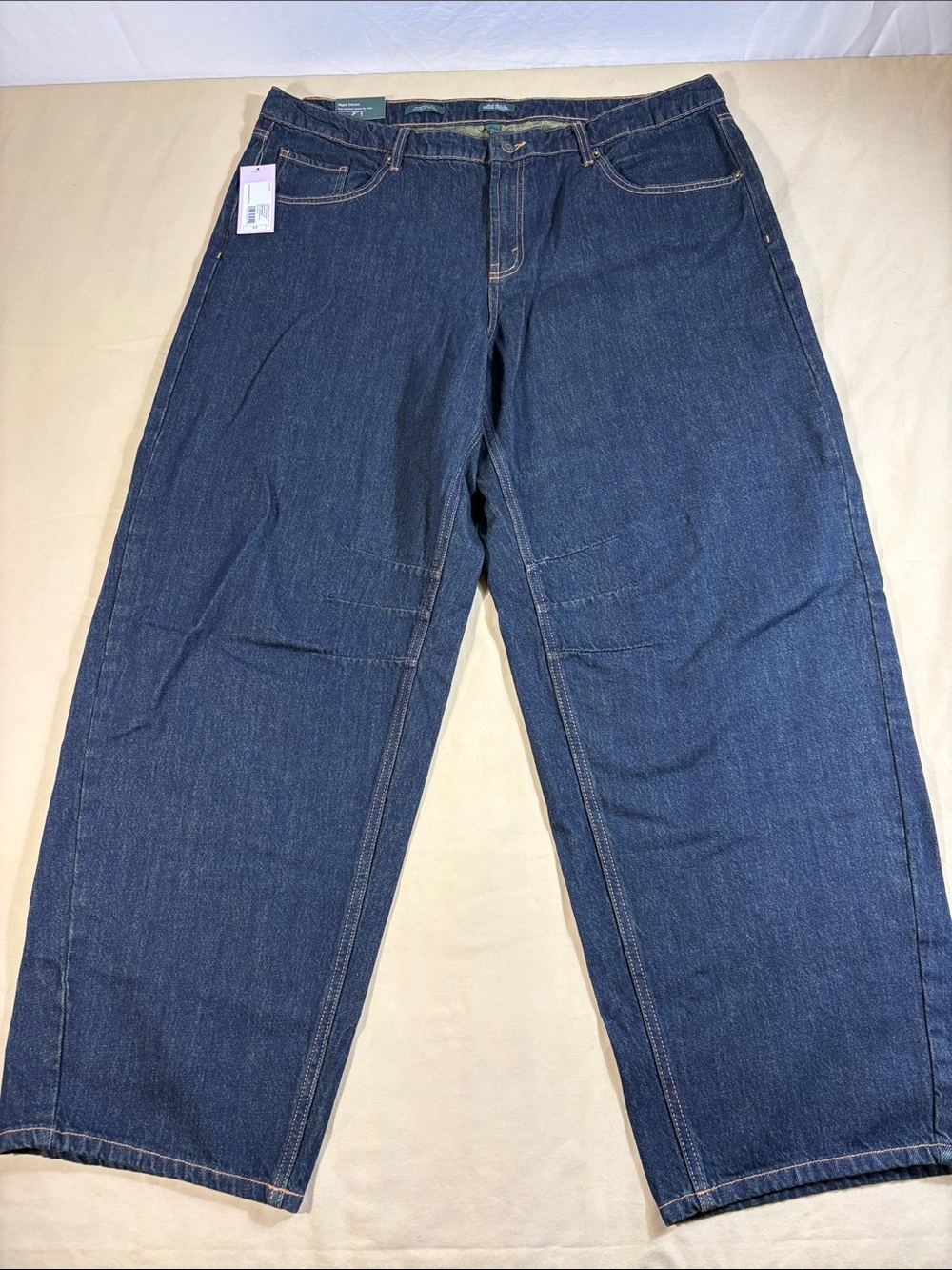 NWT Dark Wash Mid-Rise Balloon Barrel Denim Jeans Women's 17/32" Inseam